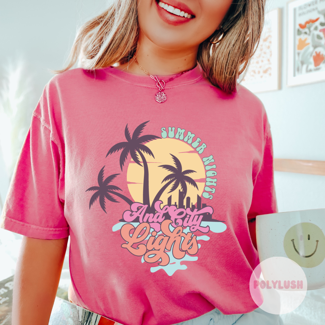 Summer Nights & City Lights DTF Transfer Polylush