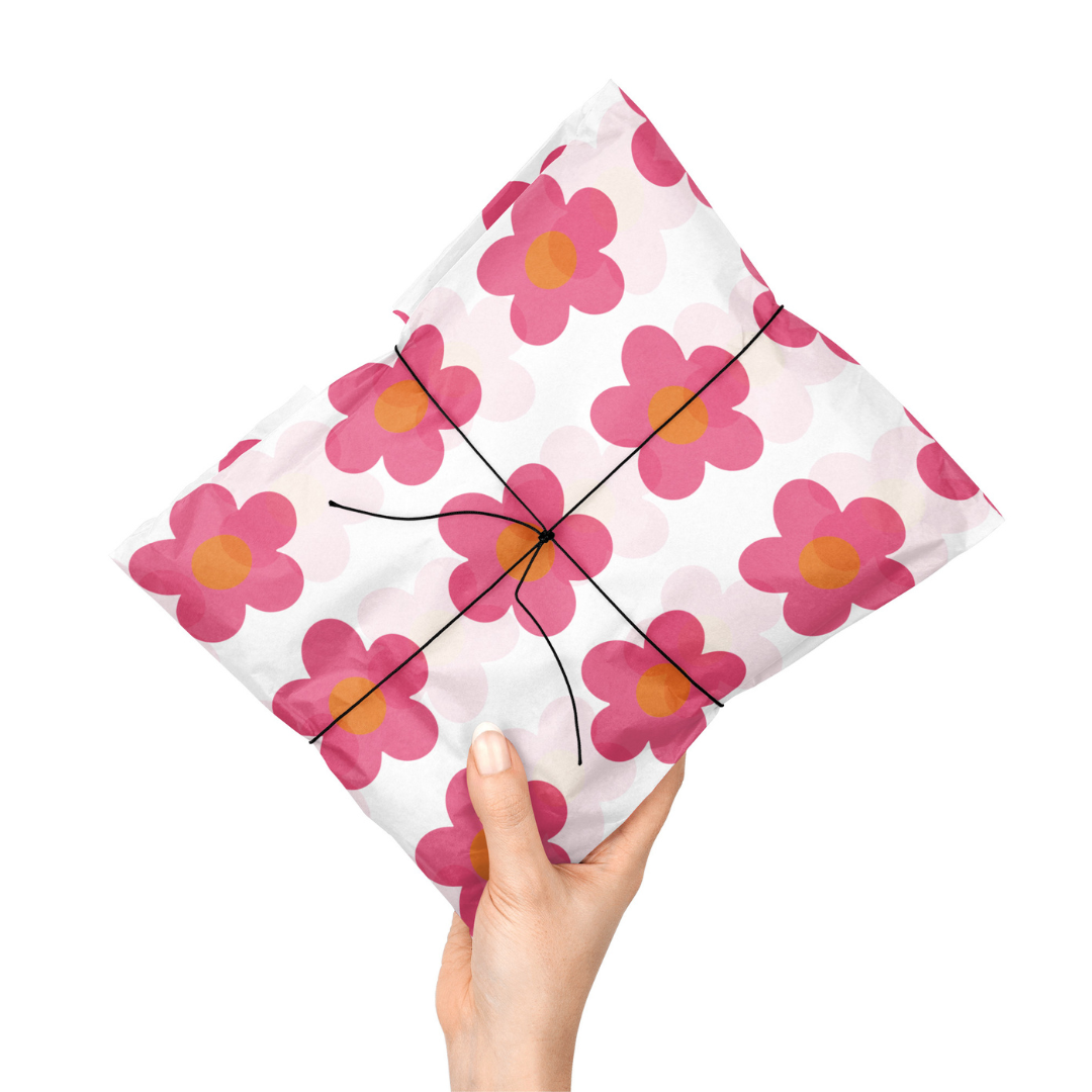 Hot PINK Floral Tissue Paper – Polylush